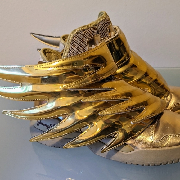 JEREMY SCOTT ADIDAS GOLD WINGS MENS SZ 5 / LADIES 7 - Picture 8 of 16